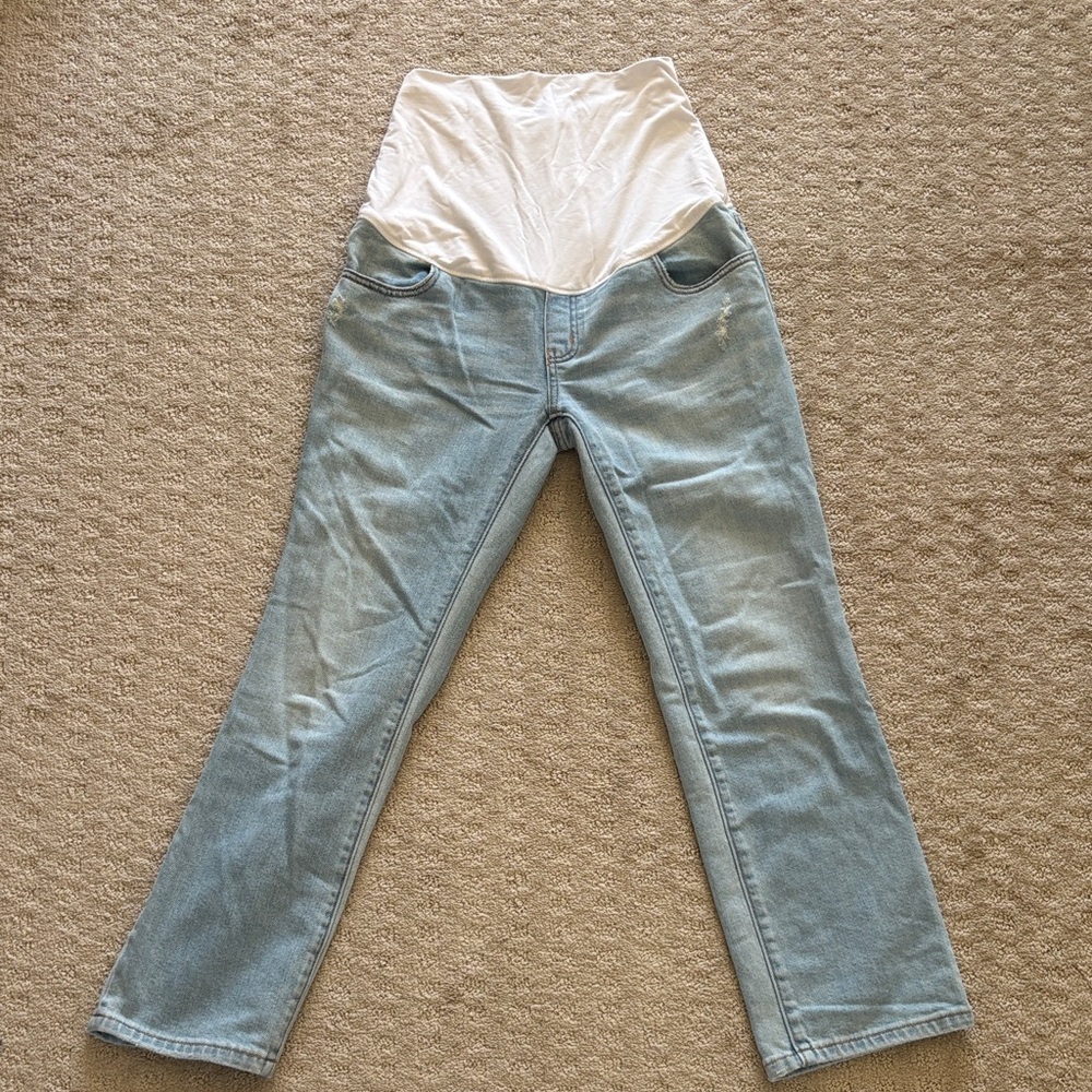 Hatch Over the Bump Light Wash Stretch Maternity Jean